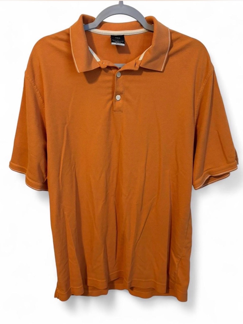 Nike Men's Orange Short-Sleeve Polo with Contrast Trim